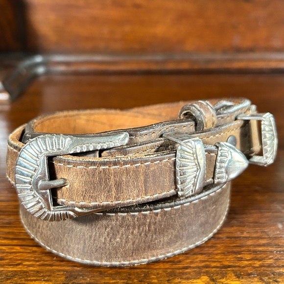DDD/ 3-D Belt Brown Leather Western Ranger Buckle Set Size 26 - MINT Womens main image 5